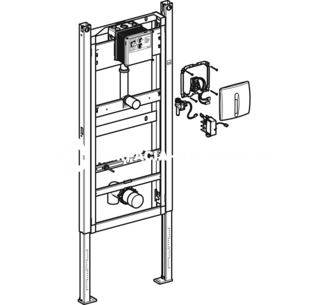 Geberit Duofix pre pisoár, Alpská biela, 112–130 cm, univerzálny, s ovládaním splachovania pisoárov Basic 111.695.11.5