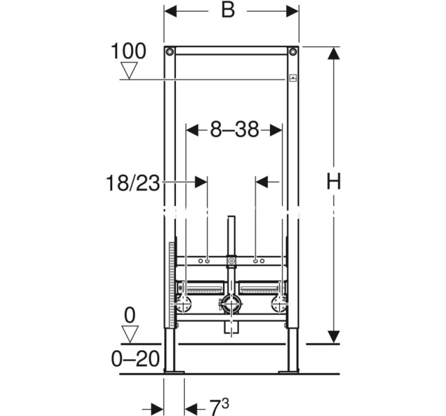 Geberit Duofix pre bidet, 112 cm, univerzálny 111.510.00.1