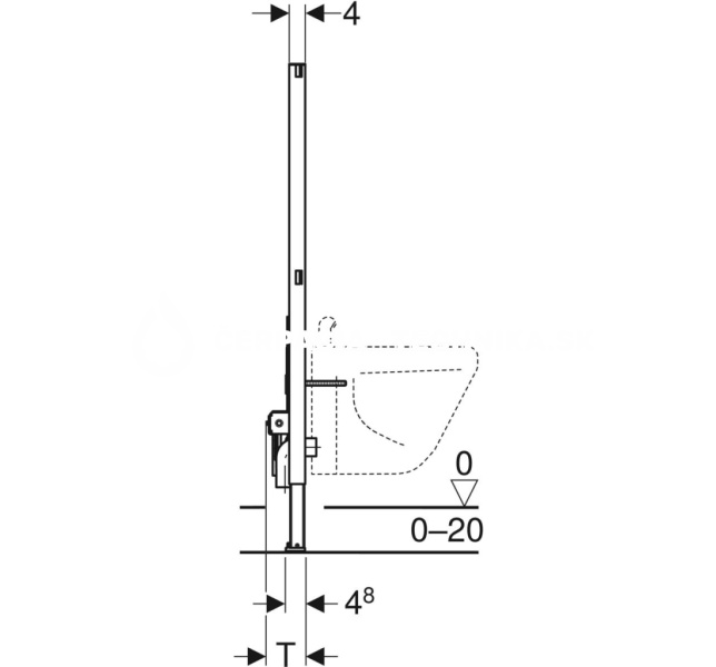 Geberit Duofix pre bidet, 112 cm, univerzálny 111.510.00.1