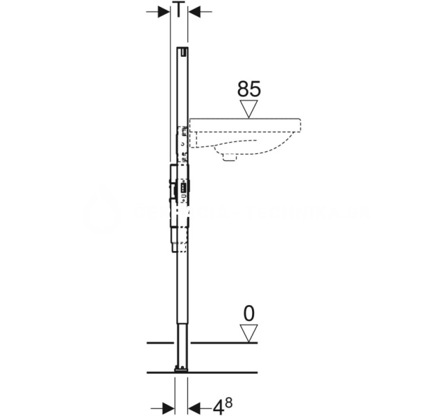 Geberit Duofix pre umývadlo, 112 cm, stojančeková armatúra, s podomietkovou zápachovou uzávierkou 111.480.00.1