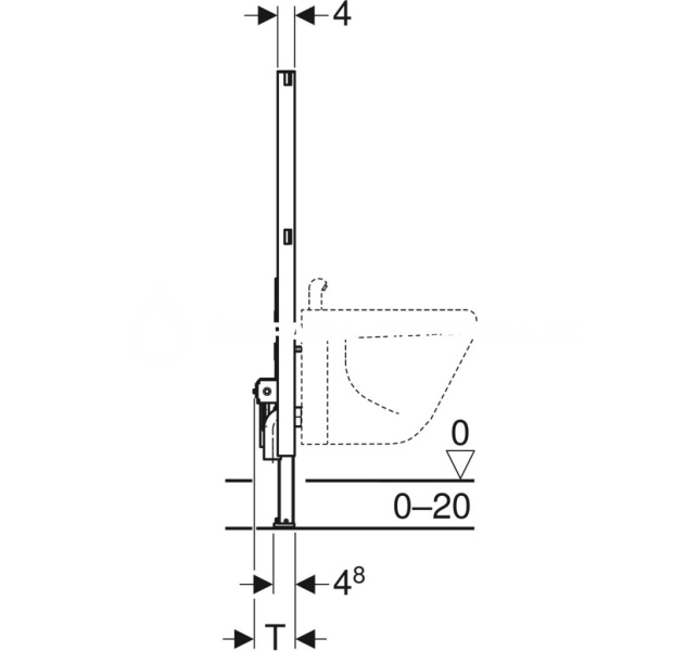 Geberit Duofix pre bidet, 98 cm, univerzálny 111.535.00.1