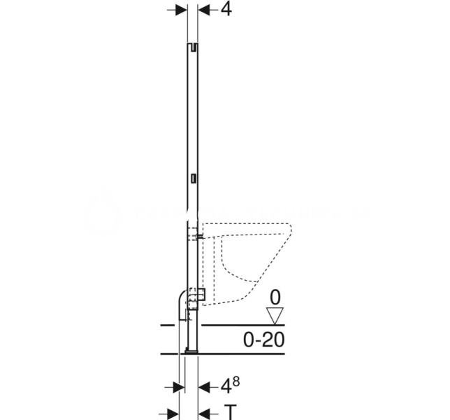 Geberit Duofix pre bidet, 112 cm, univerzálny 111.534.00.1