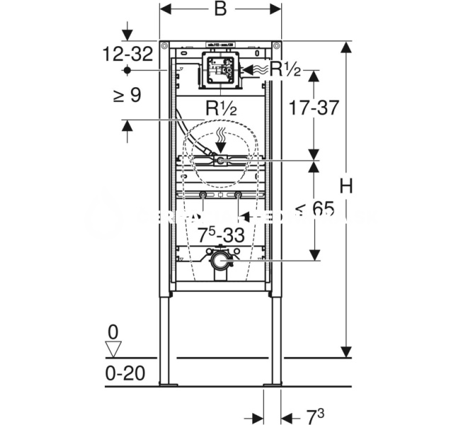 Geberit Duofix pre pisoár, 112–130 cm, univerzálny, pre rozprašovaciu hlavu 111.676.00.1