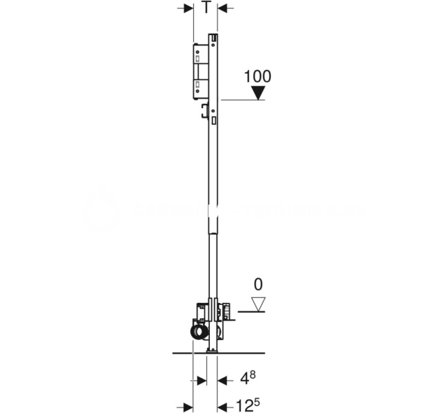 Geberit Duofix pre sprchu, 130 cm, s odtokom v stene, podomietková nástenná armatúra, pre výšku poteru v mieste odtoku 90–200 mm 111.580.00.1