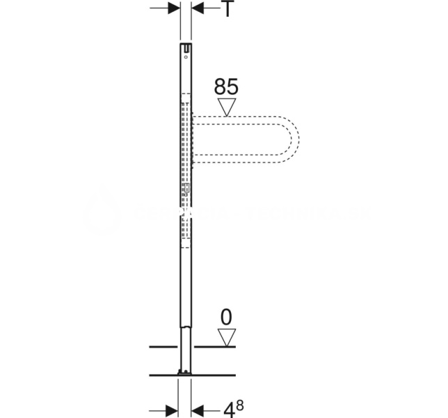 Geberit Duofix pre podpery a držadlá, 112 cm, bezbariérové 111.790.00.1