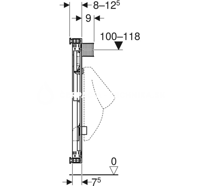 Geberit Kombifix pre pisoár, 109–127 cm, univerzálny 457.611.00.1