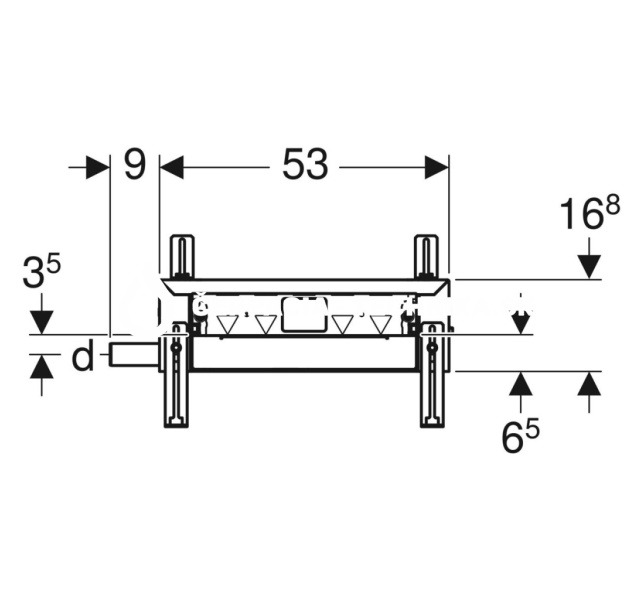 Geberit Kombifix pre sprchu, s odtokom v stene, pre výšku poteru v mieste odtoku 65–90 mm 457.536.00.1