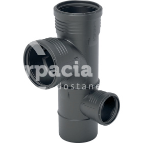 Pravá kombinovaná oblúková rohová odbočka Geberit Silent-PP 87,5°: d=90mm, d1=90mm, d2=50mm 390.462.14.1