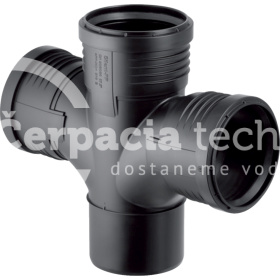 Dvojnásobná oblúková odbočka Geberit Silent-PP 87,5°: d=90mm, d1=90mm, d2=90mm 390.466.14.1