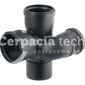 Ľavá šachtová oblúková odbočka Geberit Silent-PP 87,5°: d=90mm, d1=75mm, d2=90mm 390.464.14.1